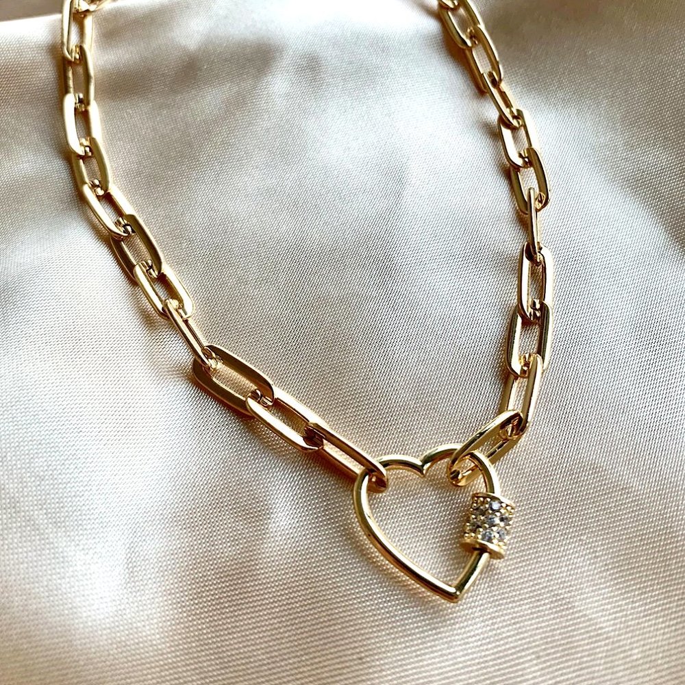 heart chain link necklace